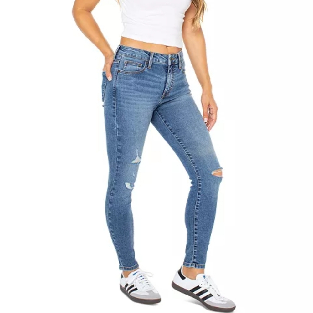 🎉3 For $15..Celebrity PinkJuniors' Curvy Distressed Skinny Ankle Jeans Size 11